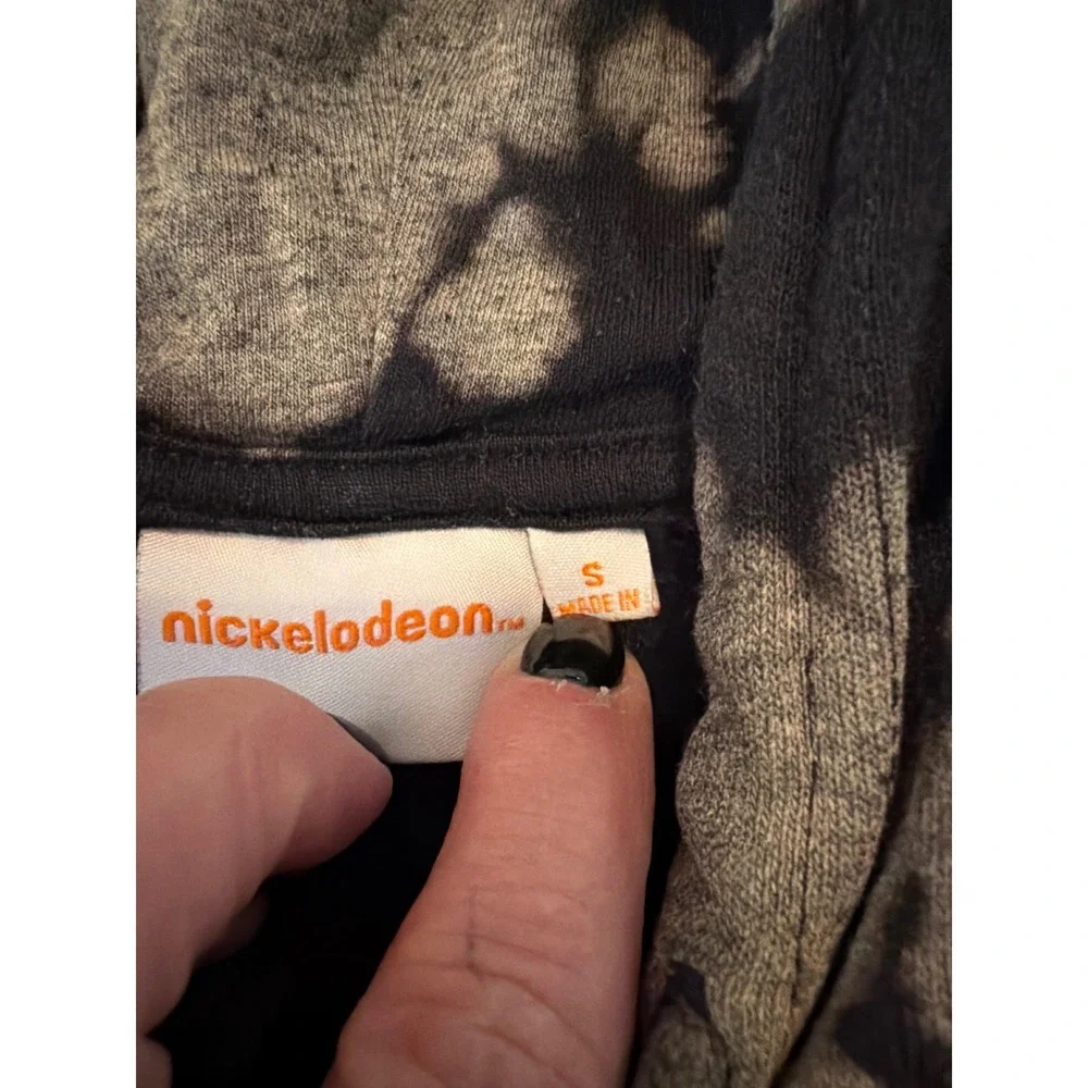 Nickelodeon Rugrats Chuckie‎ Finster Acid Wash Bleach Hoodie Black Small 2021